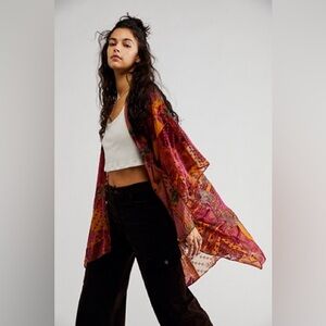 Free People Stevie Patchwork Burnout Kimono